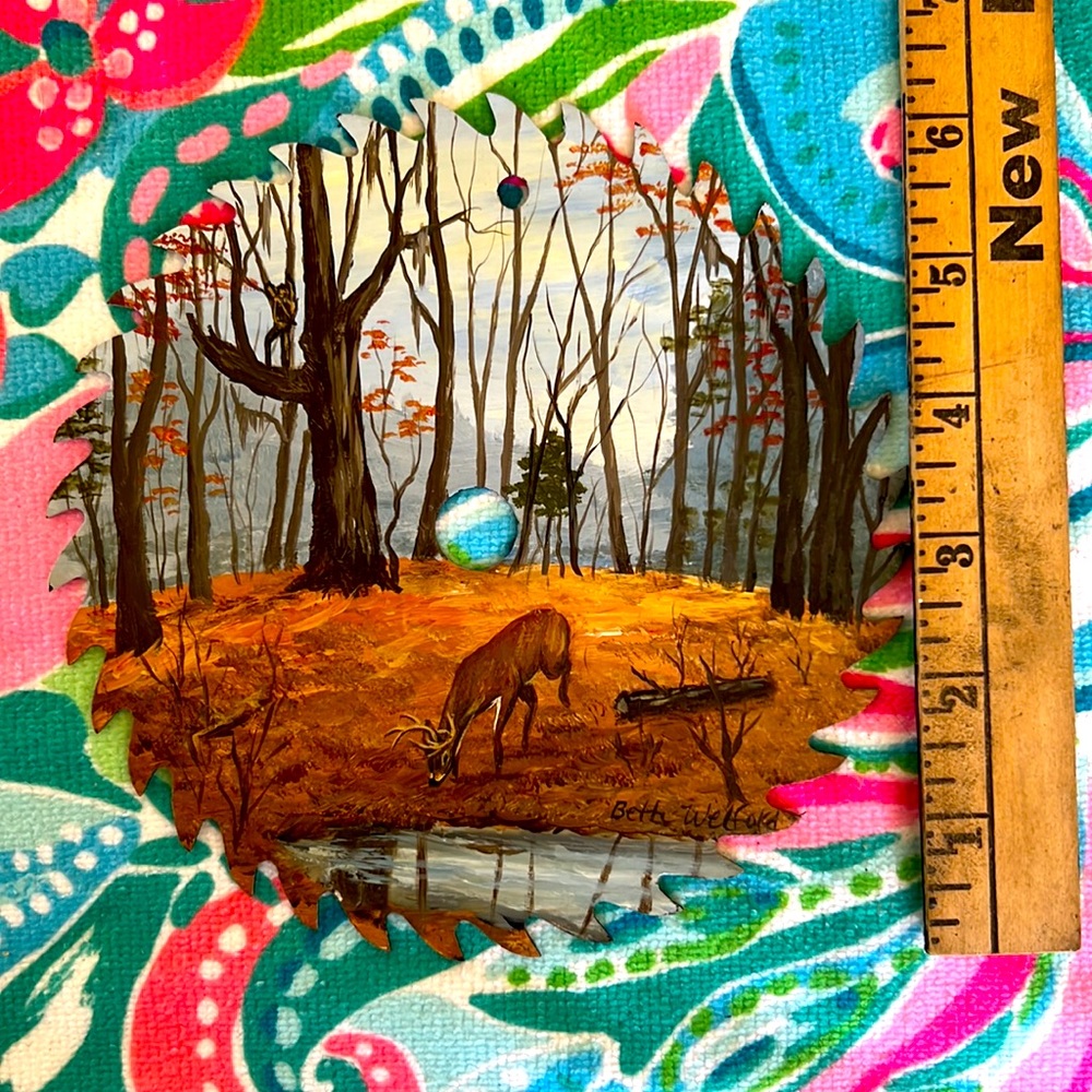 Hand painted skill saw blade